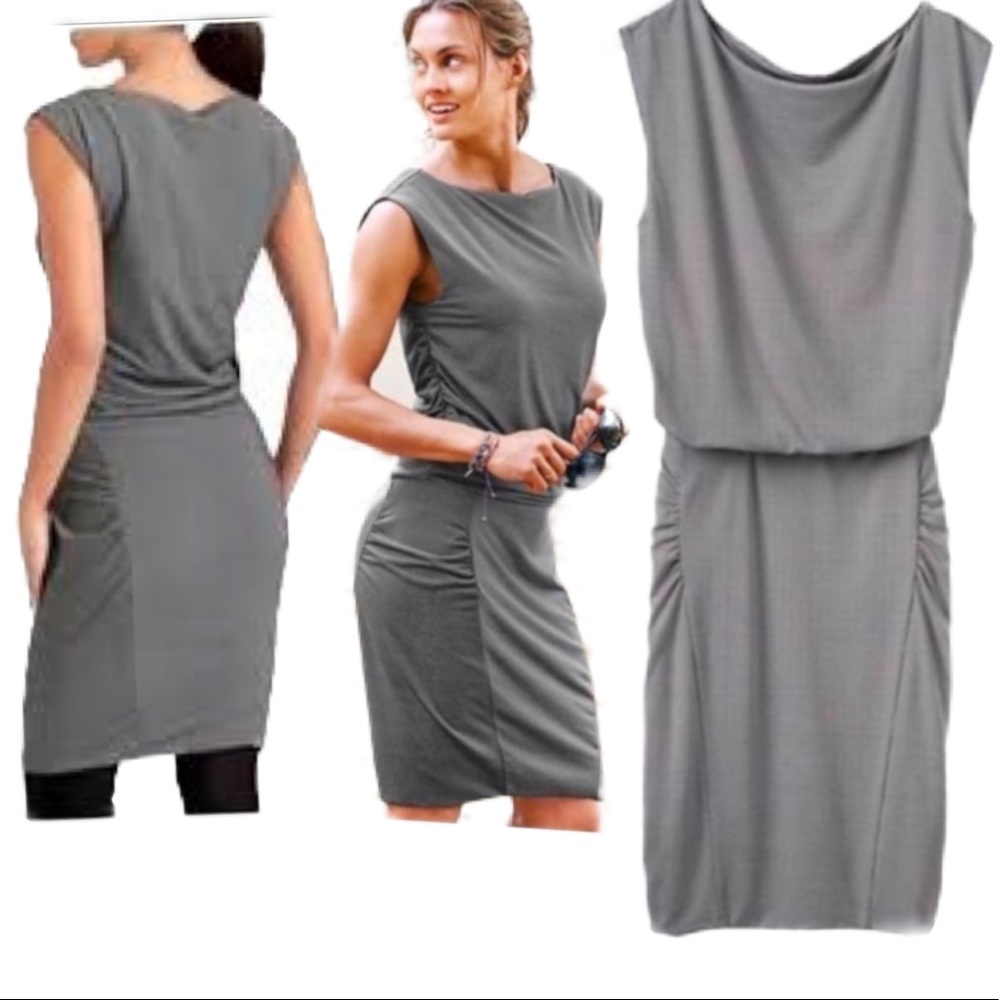 Athleta Micro Stripe Ruched Size L